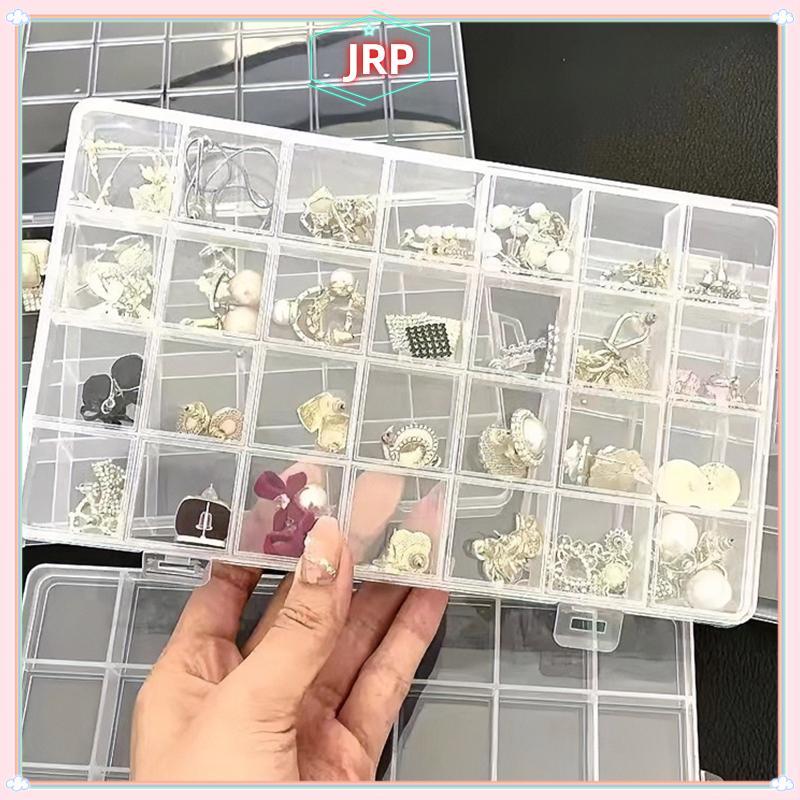 JRP 24 Khe Cắm Móng Decal Hộp Bảo Quản Móng Tay Nghệ Thuật Phụ Kiện Hộp Bảo Quản Lưới Có Thể Tháo Rời Móng Tay Nghệ Thuật Kim Cương Giả Hộp Trang Sức Phụ Kiện JRP