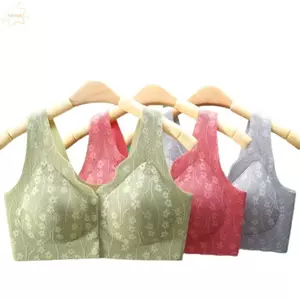AWNGD Tập Hợp Quần Lót, Mỏng Khóa Trước Chất Liệu Cotton Nút Áo Ngực Điều Dưỡng Phía Trước, Kích Thước Lớn Thiết Kế Không Dây Chống Chảy xệ Đồ Lót Bà Bầu