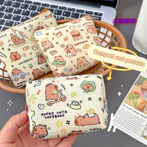 Ví đựng tiền xu SAMO Capybara, Túi lưu trữ di động Mini, Túi đựng chìa khóa chống nước họa tiết hoạt hình dễ thương