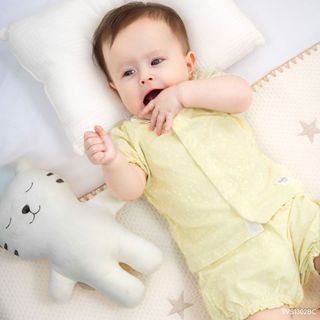 Bubaby SVS1302BC Bộ cộc tay Signature - N bèo cổ bé gái, bộ đồ bé gái | Quần áo cao cấp mềm mịn | SS26.T6 .2