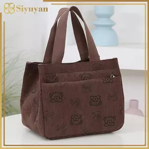 Siyuyan Hoạt Hình Dễ Thương In Hình Vải Lanh Túi Xách Đa Năng Nhân Viên Văn Phòng Bữa Trưa Bento Túi Tote VN