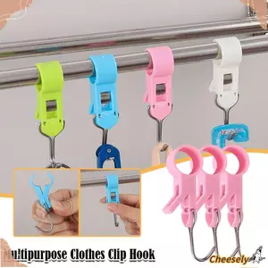 CHEESELY 4 Kẹp Phòng Tắm, Móc Kẹp Ống Nhựa Mini, Móc Giặt Đa Năng Bền Đẹp Treo Dụng Cụ Bảo Quản