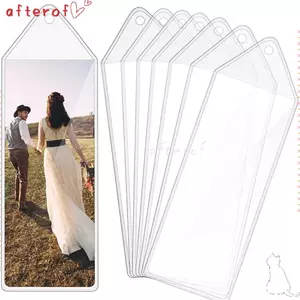AFTEROF 10 Chiếc Tay Đánh Dấu Trang, PVC Có Lỗ Dấu Trang Vỏ Bảo Vệ, Nhiều Năng DIY Hình Ảnh Đánh Dấu Trang Hai Mặt Trống Giá Đỡ Ảnh Dải Gian Hàng Ảnh