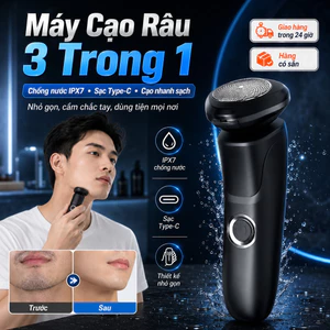 ⚡Ship Nhanh⚡Chống nước dao cạo râu 3 trong 1 | Sạc USB di động máy cạo râu nam | Cạo mặt nhanh dao cạo râu thông minh