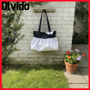 Túi Tote chấm bi OLVIDO, Túi đeo vai trang trí cánh chấm bi, Túi xách vải nhẹ dung tích lớn thời trang Sử dụng hàng ngày