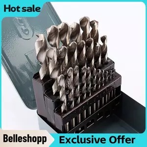 Belleshopp Akozon 25 Cái Bộ mũi khoan kim loại Mũi khoan HSS 1-13mm Mới