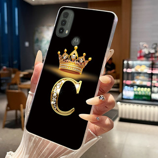 Ốp Silicon Mềm TPU Cho Motorola Moto E40 E30 E20 XT2155, Thời Trang, Chữ Cái Vương Miện