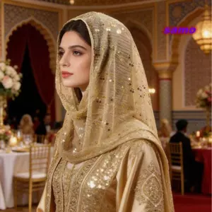 Khăn choàng SAMO Sequins, Khăn lụa nhẹ tỏa sáng, Thanh lịch thoáng khí mỏng trong suốt màu trơn Hijab Veil Đảng Dịp