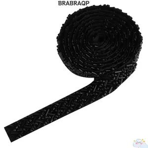 BRBRAA 1 Chiếc Trang Trí May Viền, Ống Vuông Hạt 1.5cm Chiều Rộng Băng Ruy Băng, Trang Trí Đôi Tám Ống Hạt Ren Tôn Trang Băng Cho Đồ Thủ Công DIY