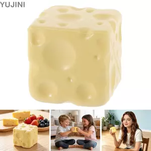 Quả bóng căng thẳng khối phô mai YUJINI, Đồ chơi kẹp phô mai có thể định hình không vỡ, Nhào họa tiết mực Chống căng thẳng Phô mai Bóp Fidget Đồ chơi giảm căng thẳng
