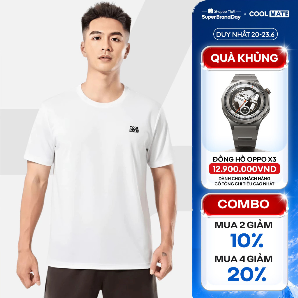 [MUA 4 GIẢM 20%]ÁO THUN thể thao nam ProMax S1, áo tập Gym, chạy bộ Pickleball, Tennis thoáng khí, thấm hút Coolmate