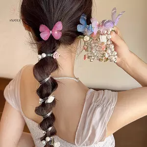 HNKMP Thời Trang Bướm Ngọt Ngào Dây Điện Thoại Tóc Đuôi Ngựa Hiện Vật Cho Nữ Cô Gái Nhẫn Tóc Thanh Lịch Phụ Kiện Tóc Tinh Tế.