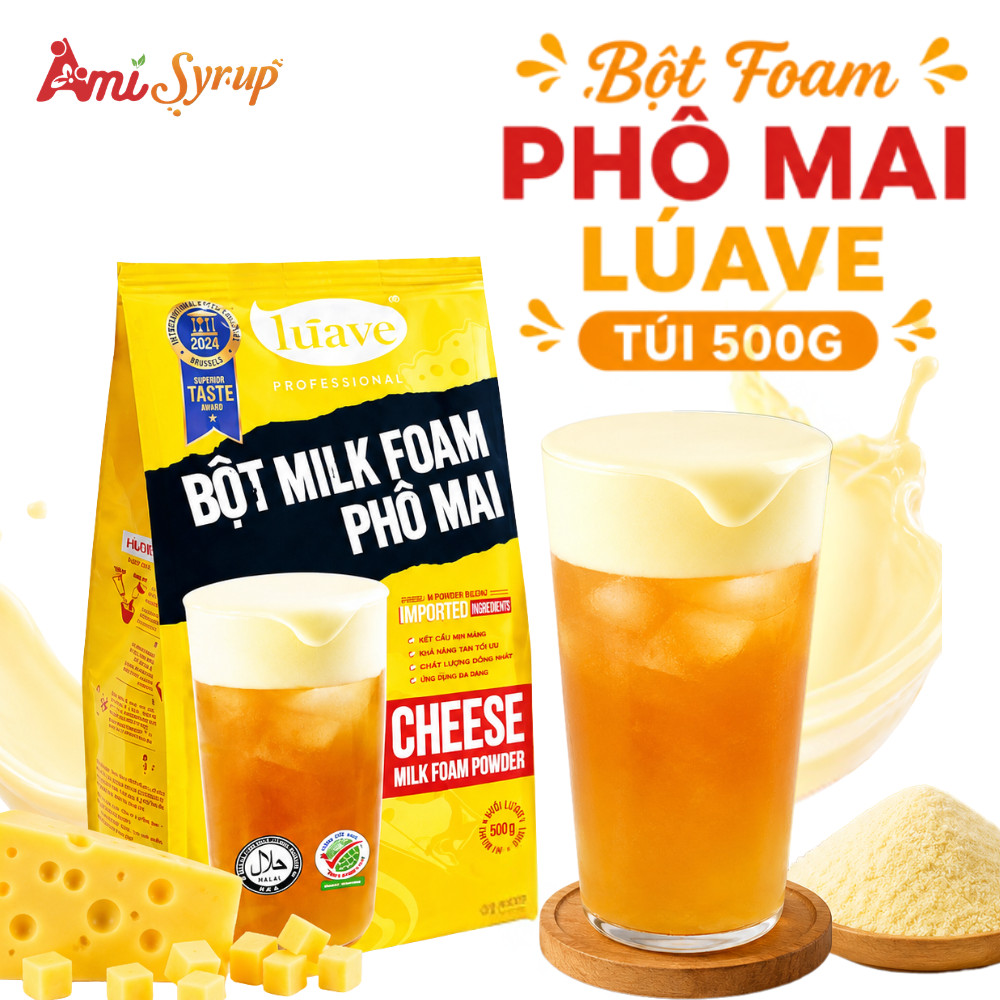 Bột Foam Phô Mai LÚAVE Túi 500g Nguyên Liệu Chuyên Dụng Giúp Tạo Lớp Kem Cheese Mặn Ngọt Béo Nhẹ
