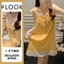 Váy ngủ có đệm ngực, bộ hai món kiểu mới mùa hè ngọt ngào họa tiết đám mây bằng cotton, áo hai dây phối ren xinh xắn