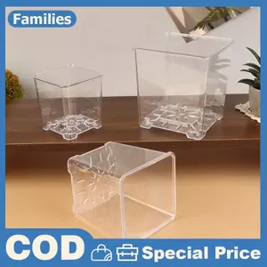 Chậu hoa Acrylic trong suốt vuông Chậu thoáng khí Trang trí máy tính để bàn cho sân vườn Phòng khách Ban công