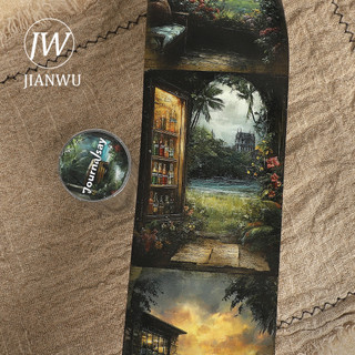 JIANWU 80mm * 209cm Vintage Lakeside Cây Vật liệu phong cảnh Cắt xén Thêu Sò Băng Washi Sáng Tạo DIY Tạp Chí Văn Phòng Phẩm