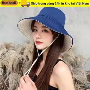 Mũ xô BAMBOOB Mũ Panama di động Mũ ngư dân chống tia cực tím hai mặt