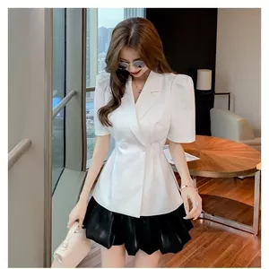 Mỏng Tay Ngắn Nữ Thiết Kế Eo hẹp Cảm Giác Tính Khí Đường Phố Chiên Phù Hợp Với Áo Khoác Hợp Thời Trang 6.23