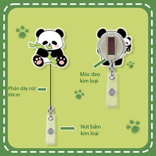 Móc kẹp bảng tên - Yoyo dành cho học sinh, sinh viên, nhân viên với nhiều họa tiết đáng yêu Dragon, Bear, Panda
