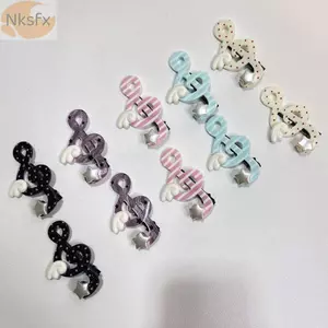 Kẹp tóc NKSFX Music Note, Kẹp tóc âm nhạc phong cách Hàn Quốc Acrylic, Hình dáng ngọt ngào nhẹ chống trượt chấm bi Star Wing Kẹp mặc thường ngày