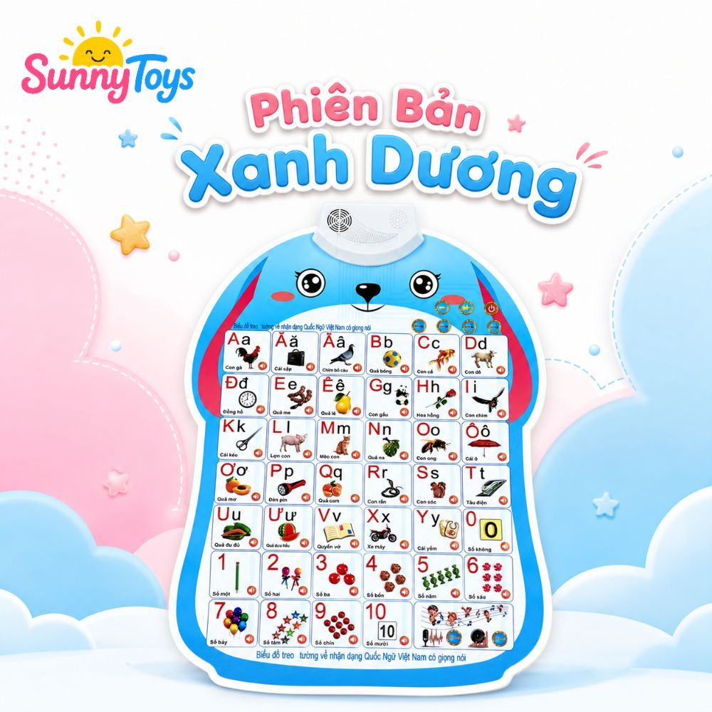 Bảng Học Chữ Điện Tử SunnyToys - Đồ Chơi Treo Tường Bé Làm Quen Chữ Cái, Số Đếm Và Âm Thanh