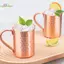 HL 500ml 100% Đồng Moscow Mule Mug Cotail Cup Búa Coppery Bia Cốc Cà Phê Cốc Sữa Thanh Cốc Drinkware Thép không gỉ bền LMWU