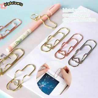 Kẹp cố định giấy HIGHVIEWLS, Kẹp giấy kim loại DIY, Vé đa chức năng Hình trái tim Mô hình tình yêu Trang Thẻ Đồ dùng học tập Phụ kiện