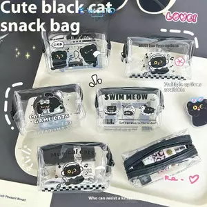 E-WOITD Dễ Thương Mini Trong Suốt Mèo Con Tiền Xu Thời Trang Mùa Hè PVC Trong Suốt Ví Nữ Lipsti Tai Nghe Chìa Khóa Thẻ Tín Dụng Túi Bảo Quản E-WOITD