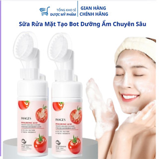 Sữa rửa mặt Cao Cấp tạo bọt dâu tây có đầu cọ làm sạch da ngăn ngừa mụn đầu đen làm trắng và cấp ẩm cho làn da 120g