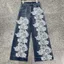 Trạm Châu Âu Công Nghiệp Nặng Ren Thêu Denim Quần Ống Rộng Nữ Mùa Xuân 2026 Phong Cách Mới Kích Thước Lớn Tất Cả Trận Đấu Stra