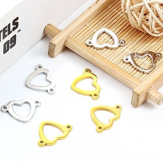 Vàng 18K Đánh Bóng Thép Không Gỉ Trái Tim Quyến Rũ Mặt Dây Chuyền Thời Trang Để Làm Đồ Trang Sức DIY Handmade Phụ Kiện