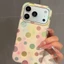 Ốp điện thoại mạ vàng chấm bi đầy màu sắc cho iPhone 17 Pro Max 16 15 14 13 Vỏ bảo vệ chống sốc