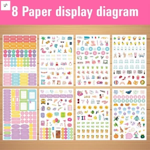 530 Chiếc Planner Dán Viết Tay Phong Cách Trang Trí Ghi Chú Cho Tạp Chí Nhật Ký Thêu Sò