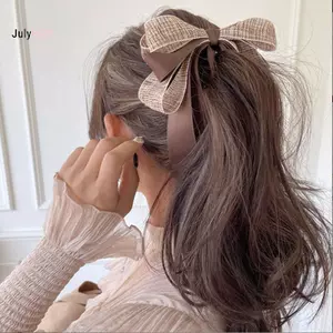JULYHOT 2022 Mới Ruy Băng Nơ Chuối Kẹp Ngọc Trai Dễ Thương Chân Tóc Barrette Nữ Phụ Kiện Tóc Thời Trang Màu Trơn Thanh Lịch Vuốt Tóc Massivedeals