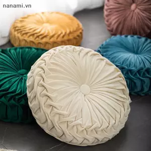 Nhẹ Sang Trọng Màu Trơn Hà Lan Nhung Bí Ngô Sofa Gối Tay Khâu Bánh Xe Hình Ghế Eo Gối Đệm [VN]