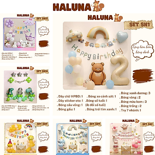 Tổng hợp set trang trí sinh nhật cho bé trai, bé gái, happy birthday phong cách Hàn Quốc mới nhất