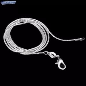 Bluelover Dài 16-28inch (40-80cm) Bạc Chokers Nelaces 1mm Rắn Dây Xích Nelace Mới