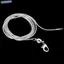 Bluelover Dài 16-28inch (40-80cm) Bạc Chokers Nelaces 1mm Rắn Dây Xích Nelace Mới