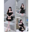 Đầm trễ vai chấm bi basic dáng ngắn xoè trẻ trung Đồ lót bảo hộ BYJOLIE