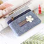 Màu Trơn Vải Lanh Cotton Dây Kéo Đôi Ví Đựng Tiền Xu Túi Bé Gái Thiết Thực Túi Nhỏ Đa Năng Túi Trong Túi