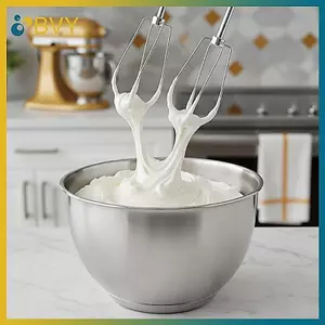 BVY Máy trộn cầm tay điện Thay thế Máy đánh trứng bằng thép không gỉ 2 phụ kiện nhà bếp cho bộ dụng cụ làm bánh trộn trứng kem.