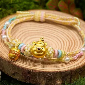 Cát Vàng Winnie the Pooh Chuyển Hạt Winnie the Pooh Spacer Hạt Đính Hạt Mật Ong Nồi Mặt Dây Chuyền Vòng Tay Tự Làm Phụ Kiện Vòng Tay
