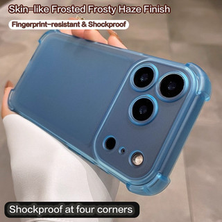 Ốp điện thoại túi khí mờ mờ sang trọng cho iPhone 17 16 15 14 Plus 12 13 Pro Max 17Pro Vỏ bảo vệ chống sốc