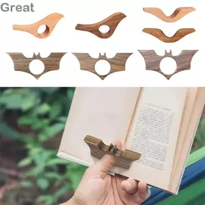 Dấu trang tuyệt vời, Trang đọc sách một tay Xoay Dấu trang ngón tay cái cố định, Dụng cụ hỗ trợ đọc nhanh bằng gỗ đơn giản Dụng cụ giữ trang sách Quà tặng