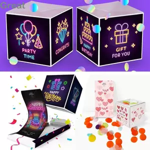 Hộp nảy sáng tạo TUYỆT VỜI, Trang trí tiệc kỷ niệm Thẻ Confetti nổ, Thẻ bật lên Hộp nhảy DIY Hộp giấy gấp Ngày của Mẹ