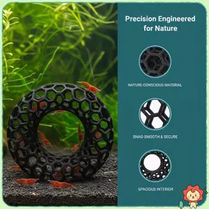 3D In Hình Vòng Hình Bể Cá Tôm Nơi Trú ẩn Nhiều Mặt Rỗng Hang Có Chức Năng Trồng Đồ Trang Trí Aqaurium