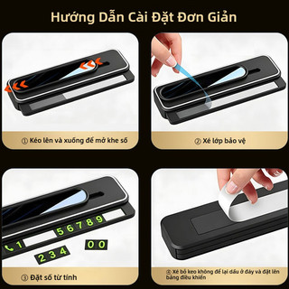 SEAMETAL Bảng số điện thoại xe hơi phát sáng 2 số che số nam châm ABS dán taplo