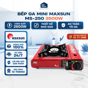 Bếp Ga Mini Maxsun 2600W MS-250 | Ngắt Ga Tự Động An Toàn Tiện Lợi | Hàng Chính Hãng