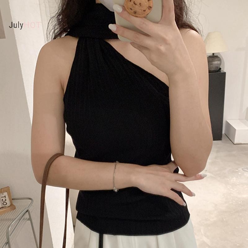 Áo vest nữ sườn vai không tay dệt kim thanh lịch - Phù hợp nhiều dịp