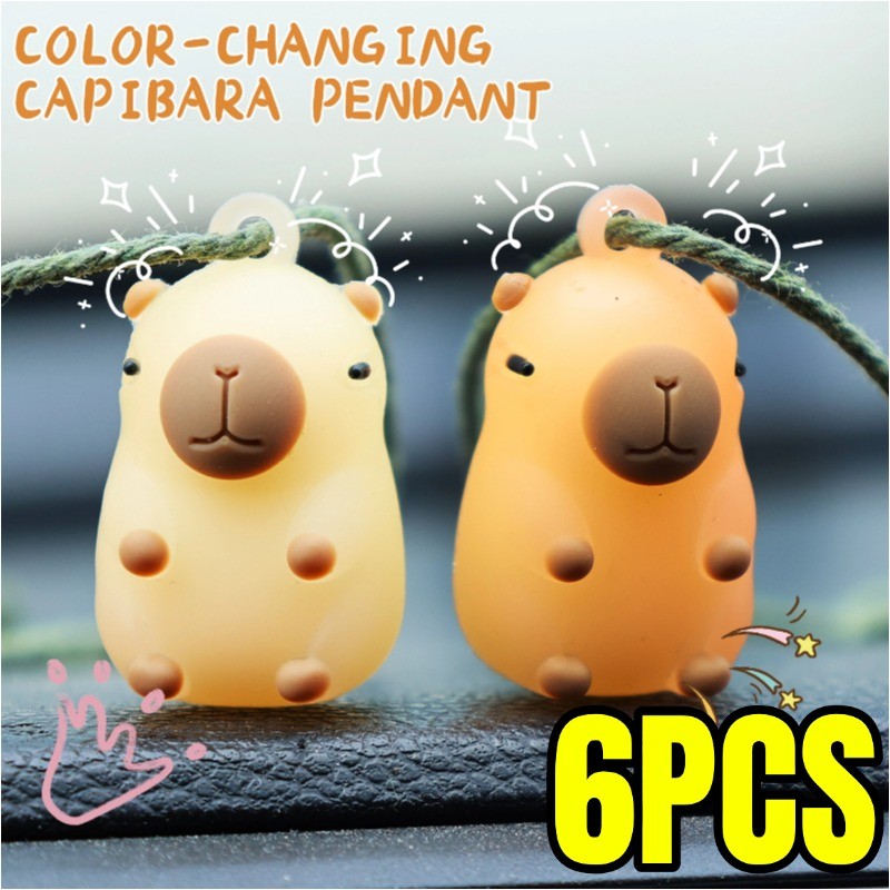 Mặt dây chuyền Capybara đổi màu cực tím bền bỉ - Trang trí túi sau chịu nhiệt độ - Trang trí treo xe Capybara bằng silicon mềm​